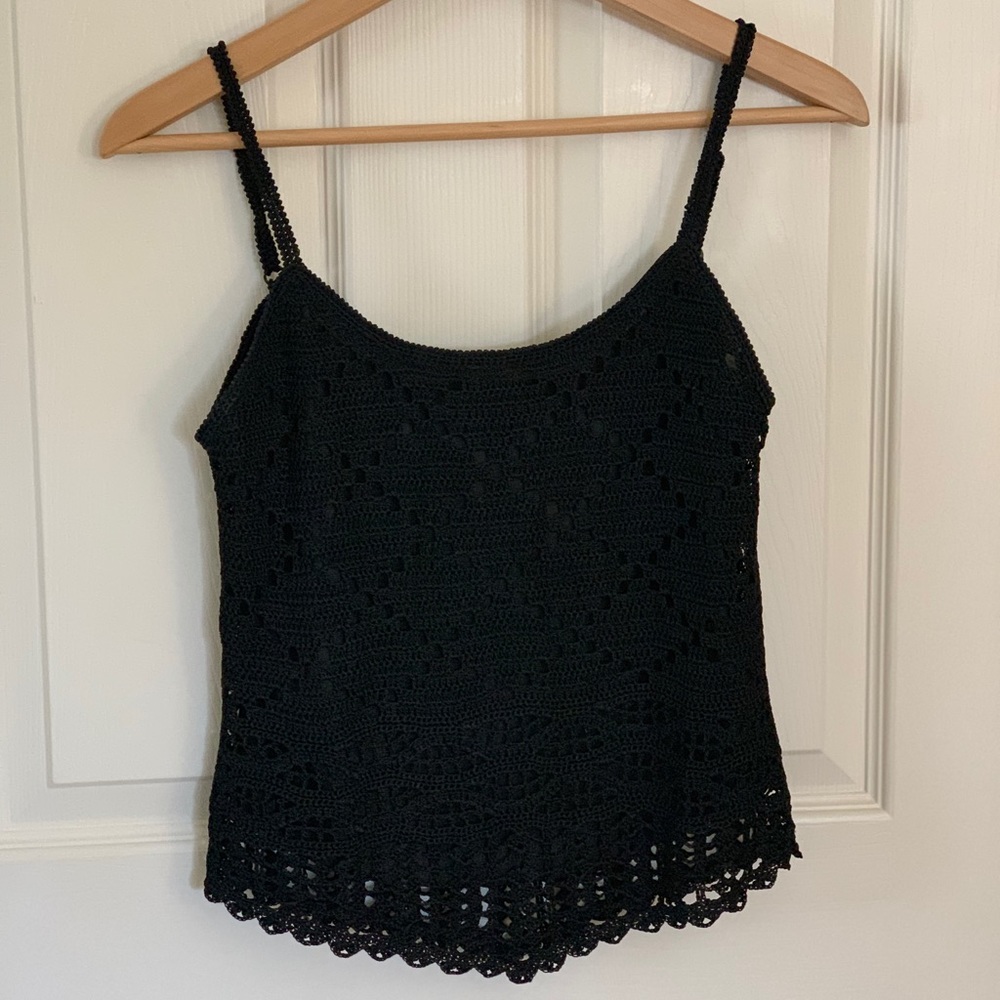 A black Firenze Sweater Tank Top
